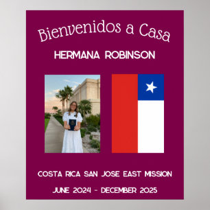 LDS Missionary Welcome Home Custom Spanish Poster 