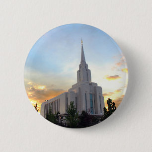 LDS mormon Oquirrh Mountain Utah temple 6 Cm Round Badge