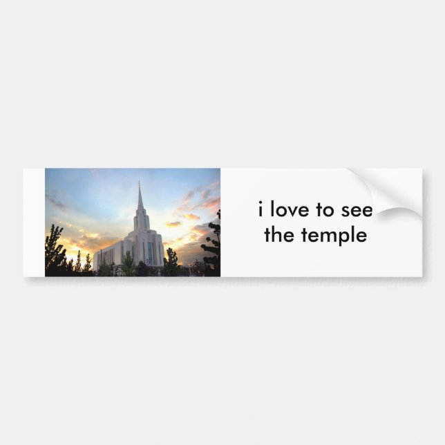 LDS mormon Oquirrh Mountain Utah temple Bumper Sticker (Front)