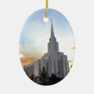 LDS mormon Oquirrh Mountain Utah temple Ceramic Ornament