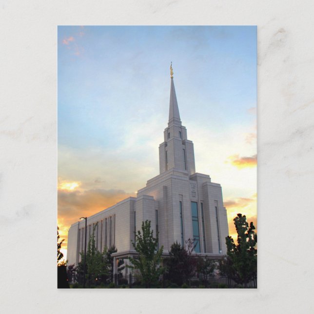 LDS mormon Oquirrh Mountain Utah temple Postcard (Front)