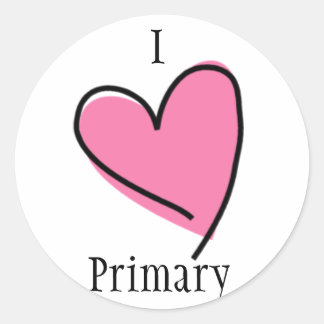 LDS Primary Stickers - I Heart Primary pink