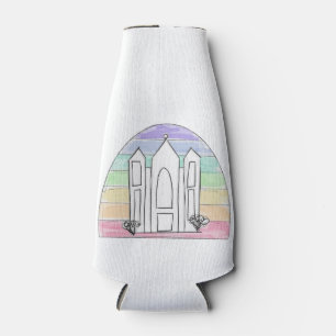 LDS Salt Lake City Temple rainbow sunset mormon Bottle Cooler