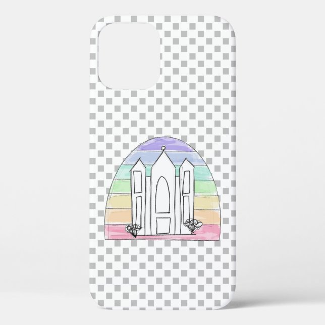 LDS Salt Lake City Temple rainbow sunset mormon  Case-Mate iPhone Case (Back)