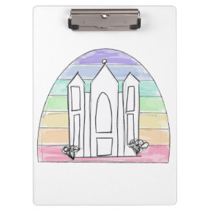 LDS Salt Lake City Temple rainbow sunset mormon Clipboard