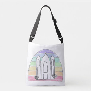 LDS Salt Lake City Temple rainbow sunset mormon Crossbody Bag