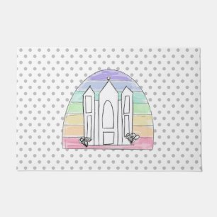 LDS Salt Lake City Temple rainbow sunset mormon Doormat
