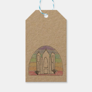 LDS Salt Lake City Temple rainbow sunset mormon Gift Tags