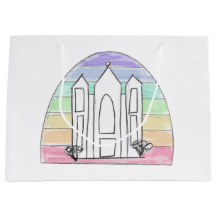 LDS Salt Lake City Temple rainbow sunset mormon Large Gift Bag