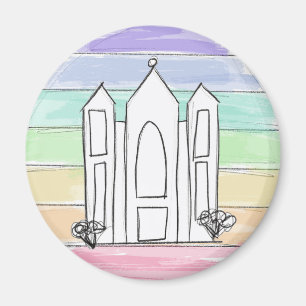 LDS Salt Lake City Temple rainbow sunset mormon  Magnet