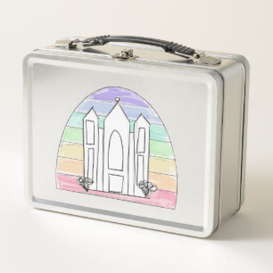 LDS Salt Lake City Temple rainbow sunset mormon  Metal Lunch Box