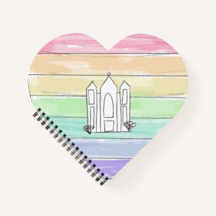 LDS Salt Lake City Temple rainbow sunset mormon Notebook