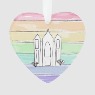 LDS Salt Lake City Temple rainbow sunset mormon Ornament