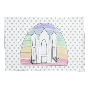 LDS Salt Lake City Temple rainbow sunset mormon Pillowcase