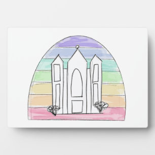 LDS Salt Lake City Temple rainbow sunset mormon Plaque
