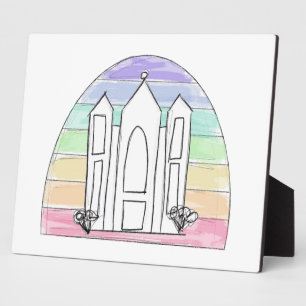 LDS Salt Lake City Temple rainbow sunset mormon Plaque