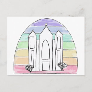 LDS Salt Lake City Temple rainbow sunset mormon Postcard