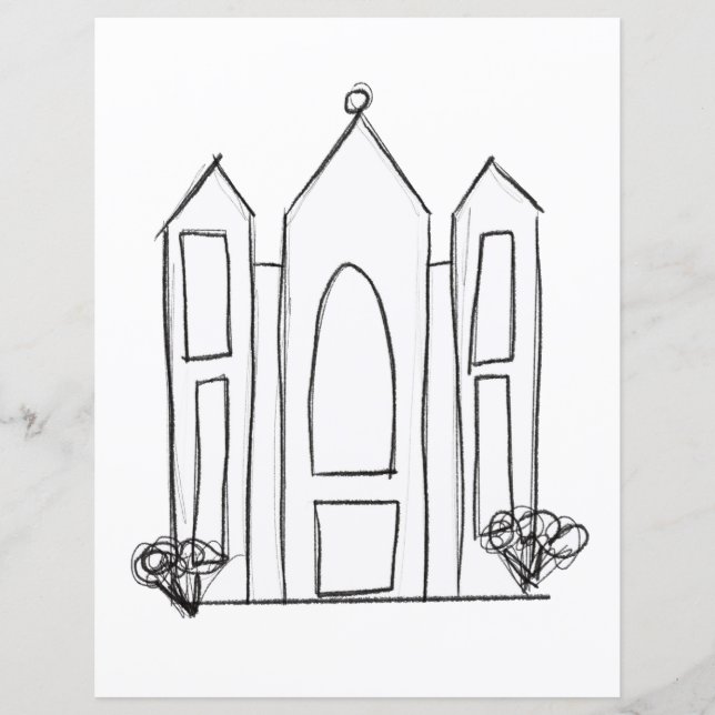 LDS Salt Lake City Temple simple modern mormon   (Front)