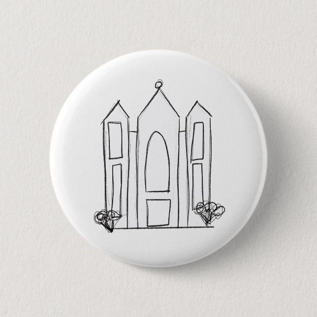 LDS Salt Lake City Temple simple modern mormon  6 Cm Round Badge (Front)