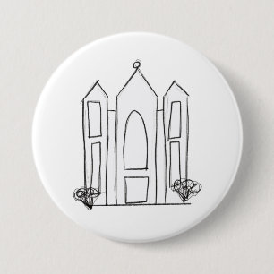 LDS Salt Lake City Temple simple modern mormon 7.5 Cm Round Badge