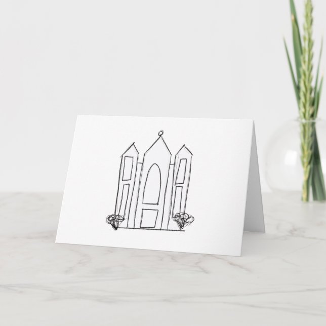 LDS Salt Lake City Temple simple modern mormon  Card (Front)