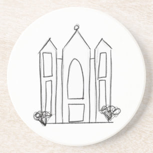LDS Salt Lake City Temple simple modern mormon Coaster
