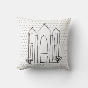 LDS Salt Lake City Temple simple modern mormon Cushion