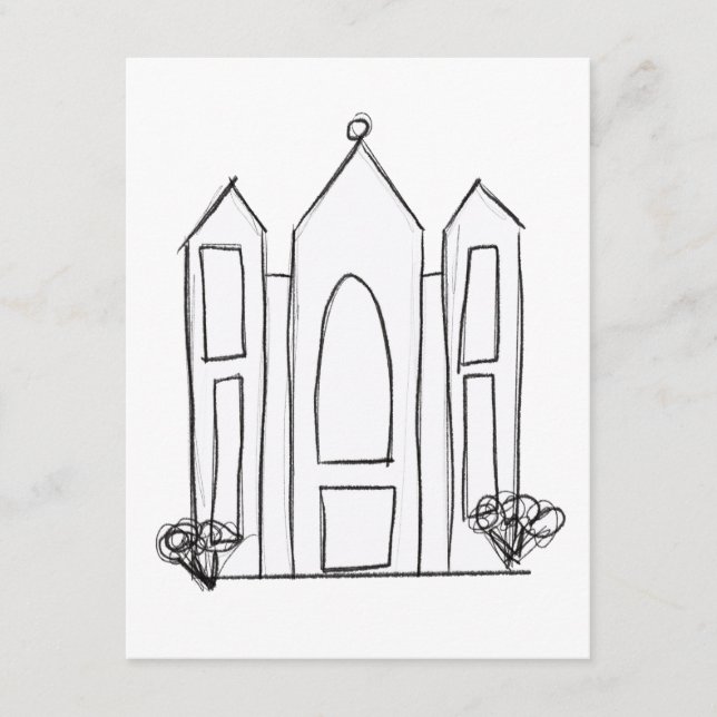 LDS Salt Lake City Temple simple modern mormon  Enclosure Card (Front)