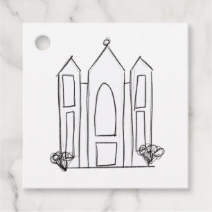 LDS Salt Lake City Temple simple modern mormon Favour Tags
