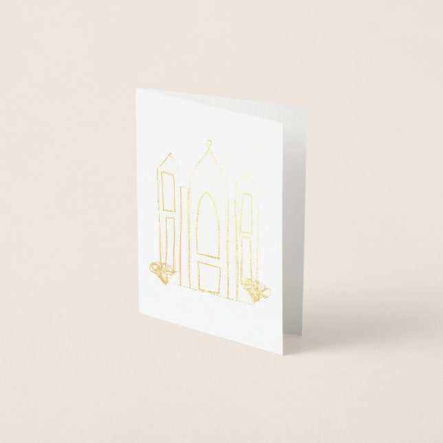 LDS Salt Lake City Temple simple modern mormon  Foil Card (Front)