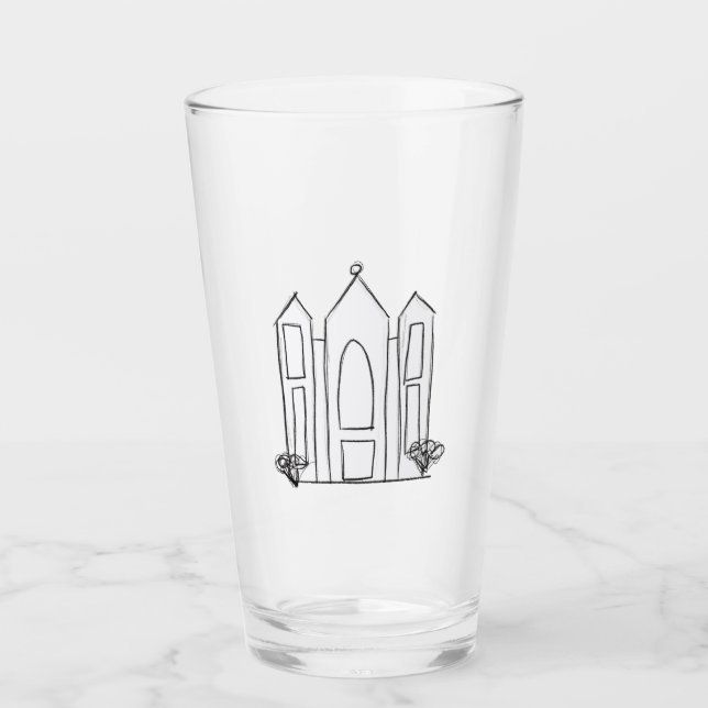 LDS Salt Lake City Temple simple modern mormon  Glass (Front)