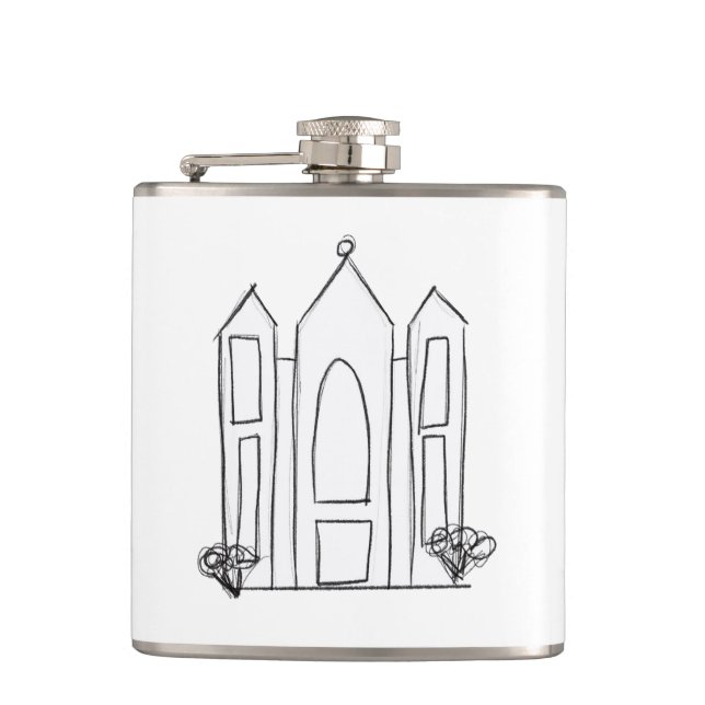LDS Salt Lake City Temple simple modern mormon   Hip Flask (Front)