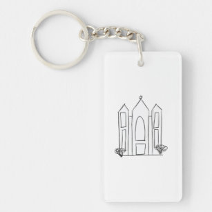 LDS Salt Lake City Temple simple modern mormon  Key Ring