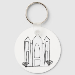 LDS Salt Lake City Temple simple modern mormon  Key Ring