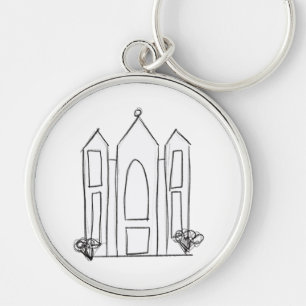 LDS Salt Lake City Temple simple modern mormon Key Ring