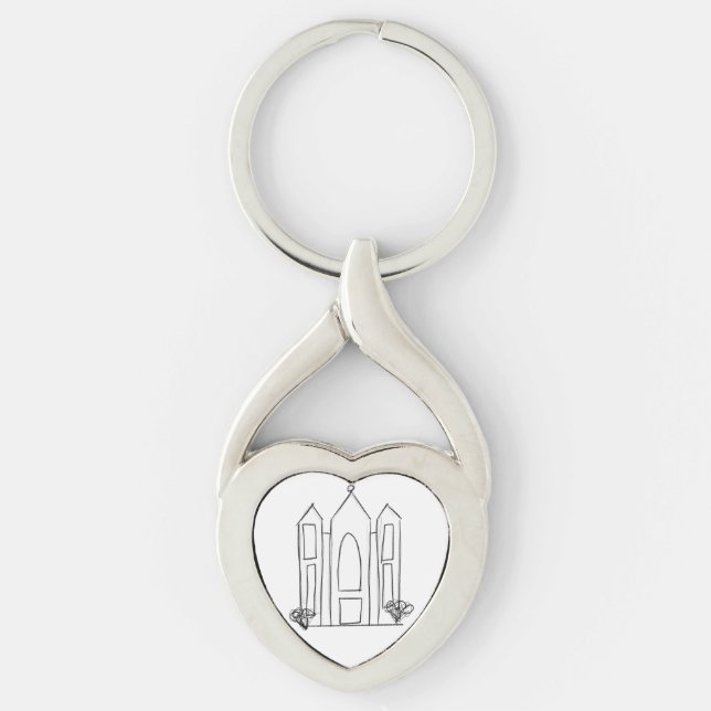 LDS Salt Lake City Temple simple modern mormon   Key Ring (Front)