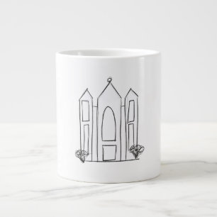 LDS Salt Lake City Temple simple modern mormon Large Coffee Mug