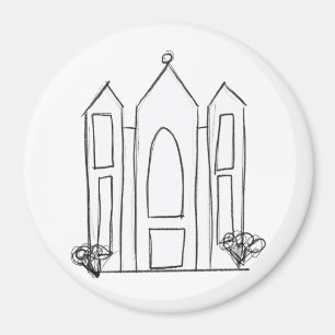 LDS Salt Lake City Temple simple modern mormon   Magnet