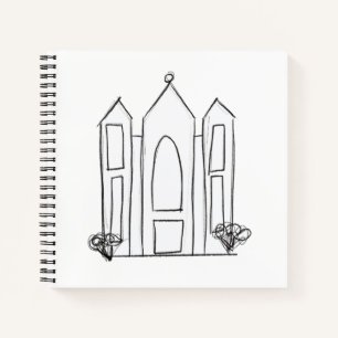 LDS Salt Lake City Temple simple modern mormon Notebook