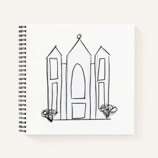 LDS Salt Lake City Temple simple modern mormon   Notebook (Front)