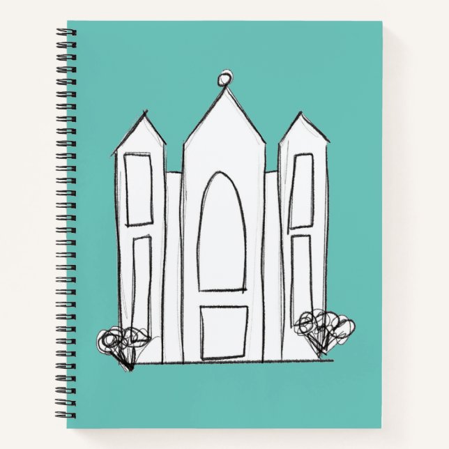 LDS Salt Lake City Temple simple modern mormon  Notebook (Front)