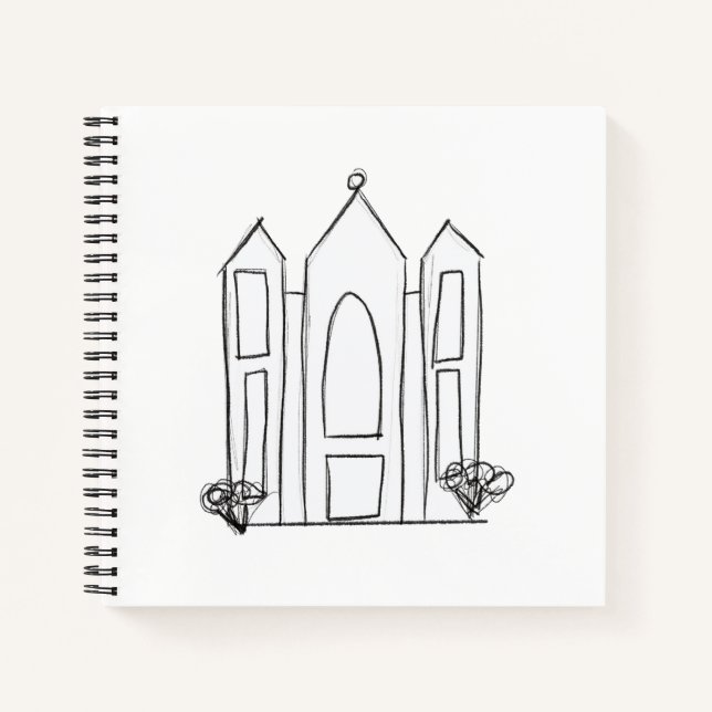 LDS Salt Lake City Temple simple modern mormon  Notebook (Front)