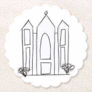 LDS Salt Lake City Temple simple modern mormon Paper Coaster
