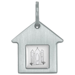 LDS Salt Lake City Temple simple modern mormon Pet ID Tag