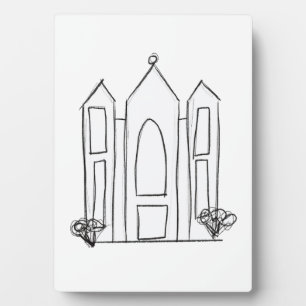 LDS Salt Lake City Temple simple modern mormon Plaque