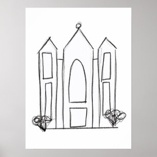 LDS Salt Lake City Temple simple modern mormon  Poster