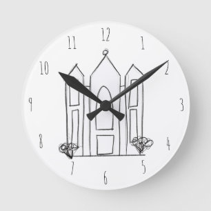 LDS Salt Lake City Temple simple modern mormon Round Clock