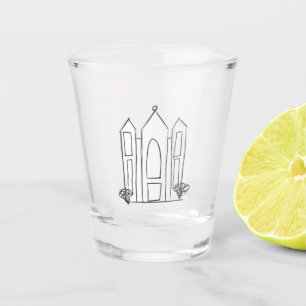 LDS Salt Lake City Temple simple modern mormon Shot Glass