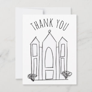 LDS Salt Lake City Temple simple modern mormon Thank You Card
