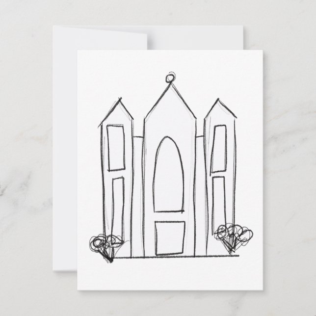 LDS Salt Lake City Temple simple modern mormon  Thank You Card (Front)